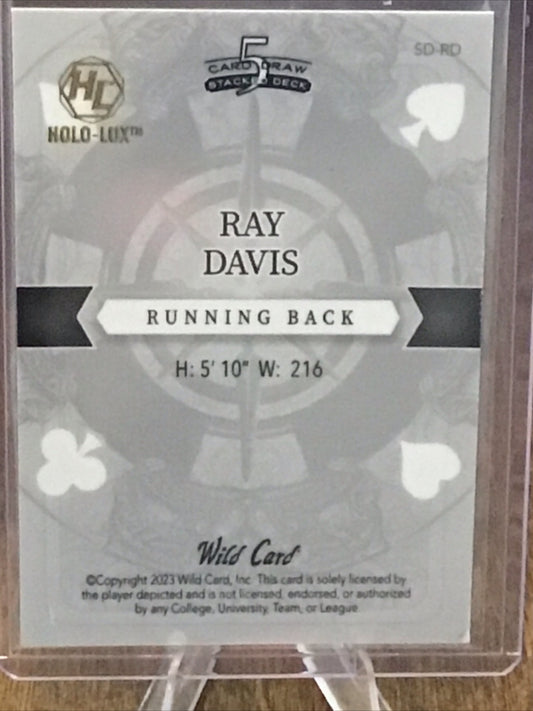 2023 Wild Card 5 Card Draw Stacked Ray Davis PRC Silver Q Of Clubs 1/1