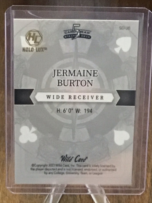 2023 Wild Card 5 Card Draw Stacked Jermaine Burton PRC Rainbow K Of Diamonds 1/1
