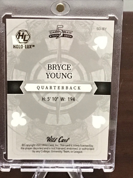 2023 Wild Card 5 Card Draw Stacked Deck Bryce Young RC Green Q Of Spades 2/3