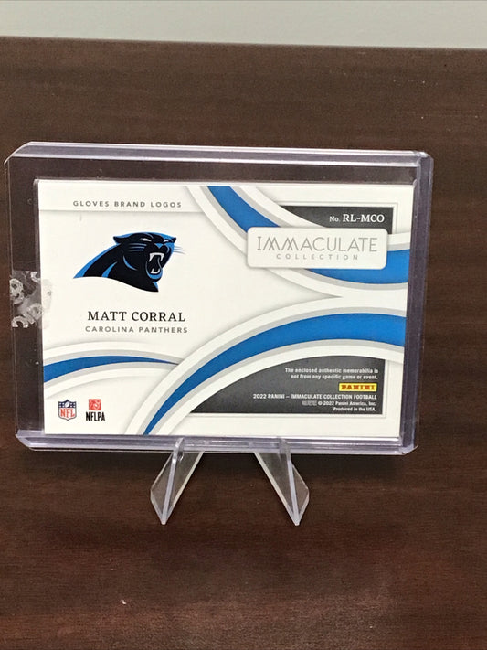 2022 Panini Immaculate Collection Matt Corral RC Gloves Logo Memorabilia 4/15