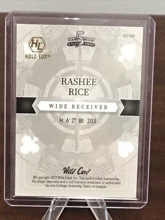 2023 Wild Card 5 Card Draw Stacked Rashee Rice RC Orange Q Of Diamonds 4/5