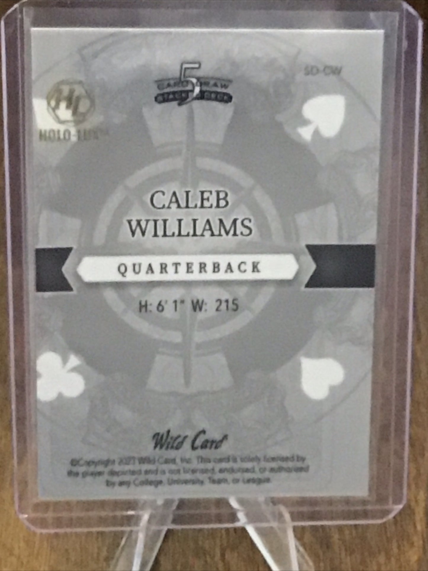 2023 Wild Card 5 Card Draw Stacked Caleb Williams PRC Green A Of Hearts 3/3
