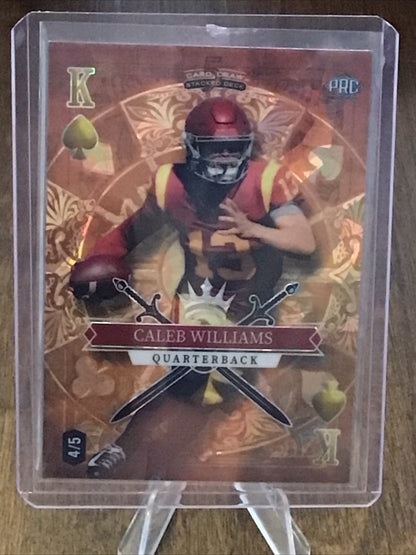 2023 Wild Card 5 Card Draw Stacked Caleb Williams PRC Orange K Of Spades 4/5