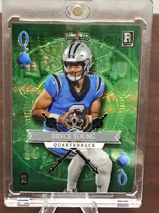 2023 Wild Card 5 Card Draw Stacked Deck Bryce Young RC Green Q Of Spades 2/3