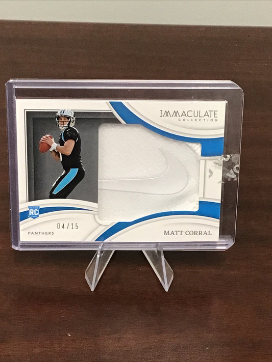2022 Panini Immaculate Collection Matt Corral RC Gloves Logo Memorabilia 4/15