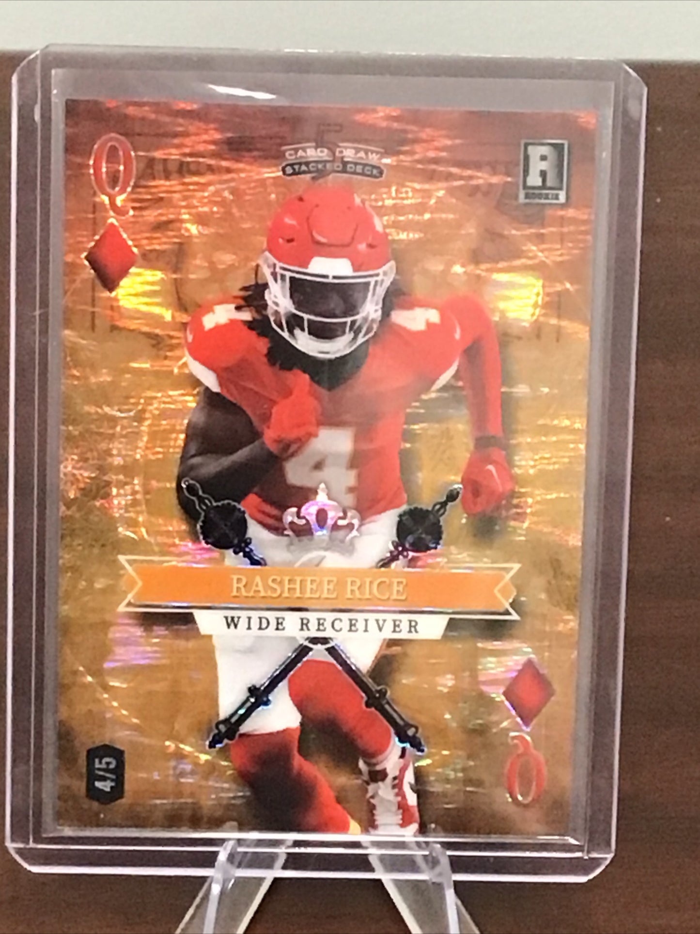 2023 Wild Card 5 Card Draw Stacked Rashee Rice RC Orange Q Of Diamonds 4/5