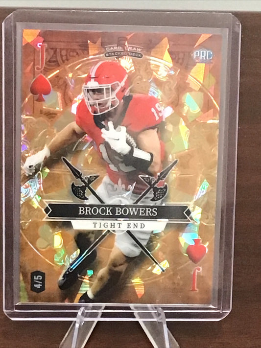 2023 Wild Card 5 Card Draw Stacked Brock Bowers PRC Orange J Of Spades 4/5