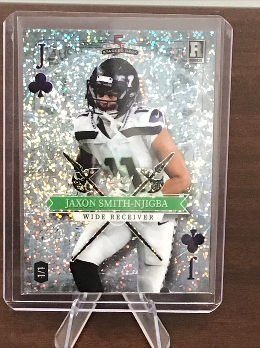 2023 Wild Card 5 Card Draw Stacked Jaxon Smith-Njigba RC Silver J Of Clubs 1/1