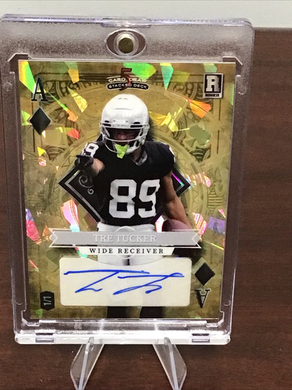 2023 Wild Card 5 Card Draw Stacked Tre Tucker Auto RC Gold A Of Diamonds 1/1