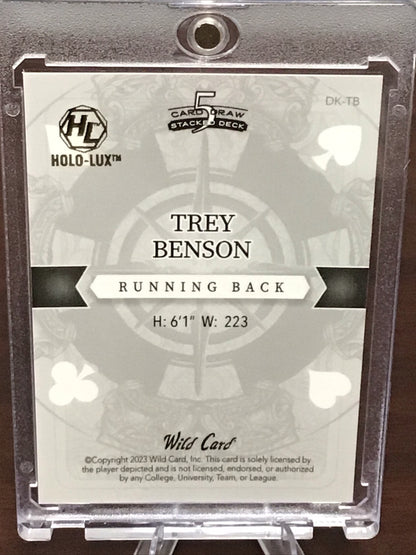 2023 Wild Card 5 Card Draw Stacked Trey Benson PRC Gold J Of Hearts 1/1